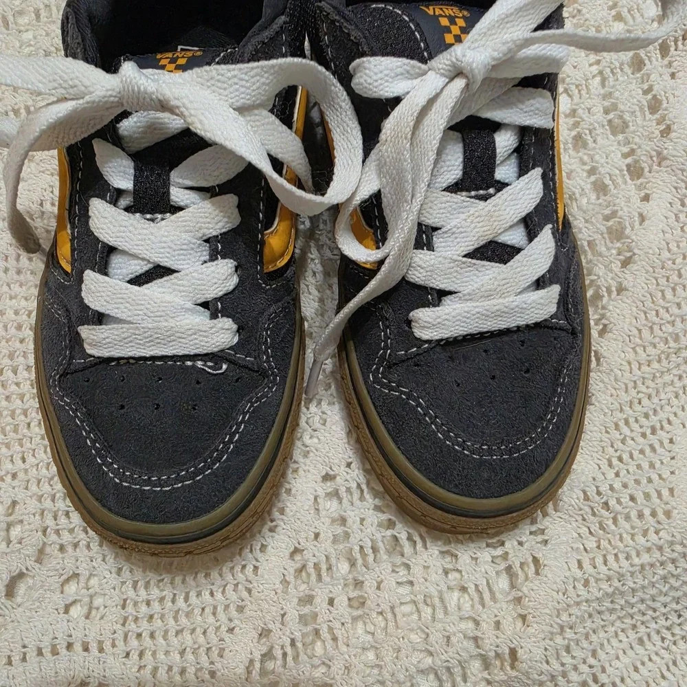Vans Caldrone Charcoal/Yellow/Gum Suede Mesh Boy's Skate Shoes - Size 13‎